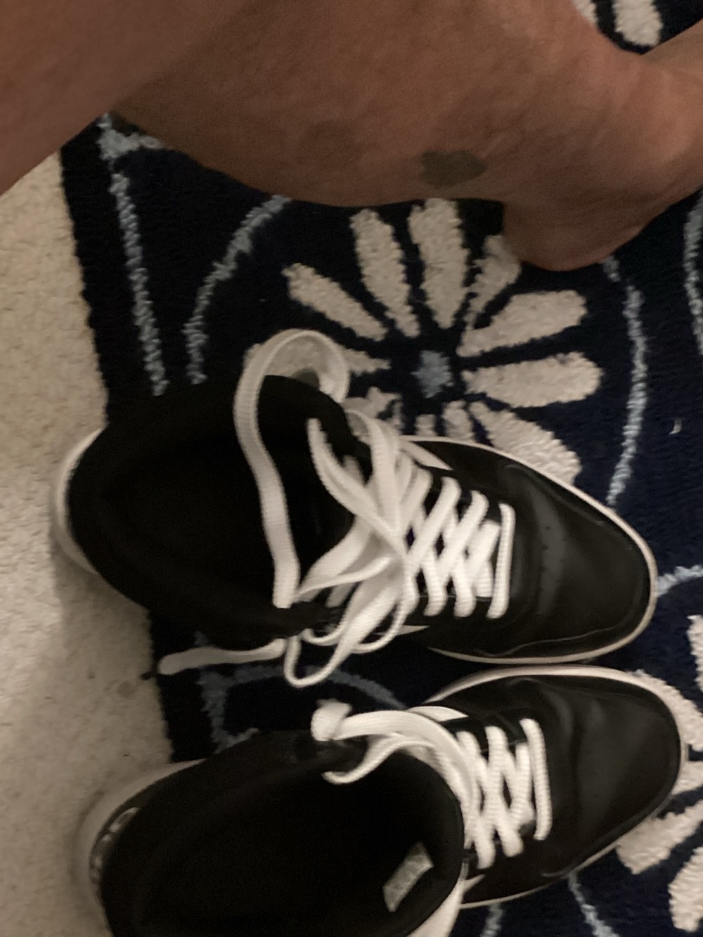 adidas Black and White High-Top Sneakers with Stripes - Picture 9 of 9